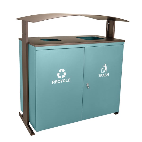 Ex-Cell Kaiser 90-Gal. Outdoor Receptacle - Steel, Malachite & Bronze Trim RGU-3645 MAL/BRZX - main